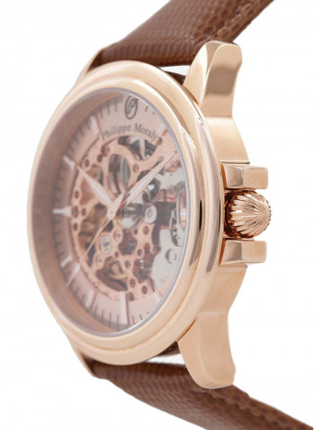 Men's Leather Analog Watch LA1777ROO