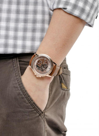 Men's Leather Analog Watch LA1777ROO