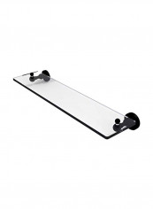 Waverly Place Collection Vanity Beveled Edges Glass Shelf Clear/Matte Black 22inch