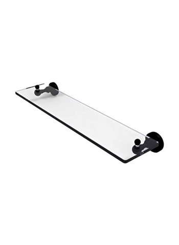 Waverly Place Collection Vanity Beveled Edges Glass Shelf Clear/Matte Black 22inch