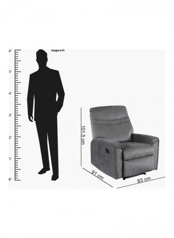 Davis 1-Seater Recliner Sofa Grey