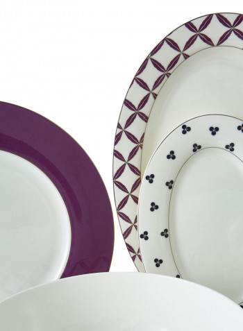 Cloves 85-Piece Dinner Set White/Purple