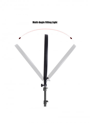 RL720B Bi-Colour LED Ring Light With Phone Holder Black