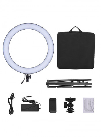 RL720B Bi-Colour LED Ring Light With Phone Holder Black