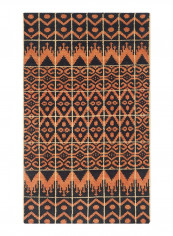 Kenya Collection Handmade Wool Area Rug Black/Orange