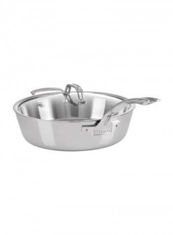 Stainless Steel Sauté Pan With Lid Silver
