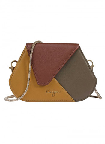 Shadows Genuine Leather Tote Hand Bag Brown/Tan/Grey
