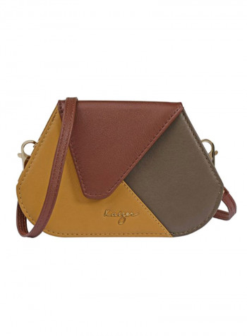 Shadows Genuine Leather Tote Hand Bag Brown/Tan/Grey