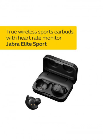 Elite Sport Earbuds – Wireless Earphones with Integrated Fitness App For Calls and Music Black