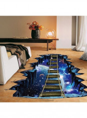 3D Galaxy Star Bridge Wall Decal Multicolour 60x90cm