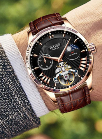 Men's Leather Analog Watch LEN67881