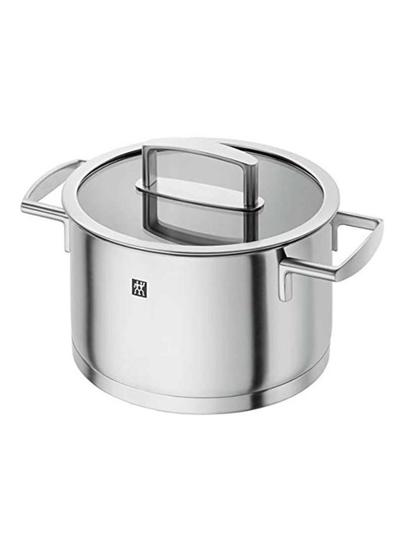 Cooking Pot With Lid Silver/Clear 20cm