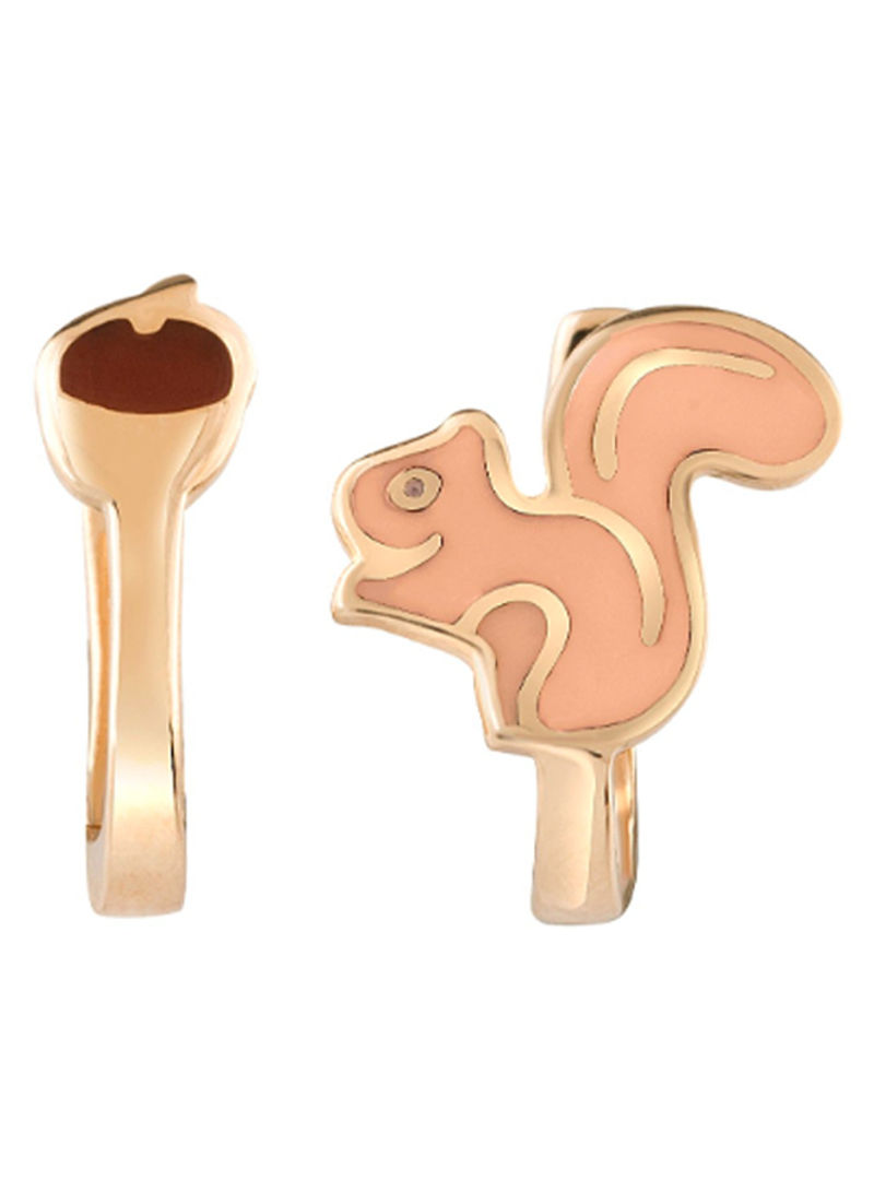 18K Gold Squirrel Clip On Earrings