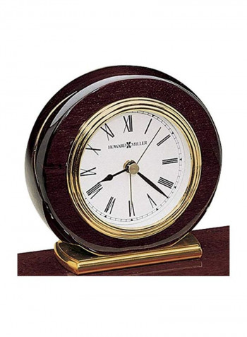 Rosewood Desk Table Clock Brown/Gold 9.25x4.53.75inch
