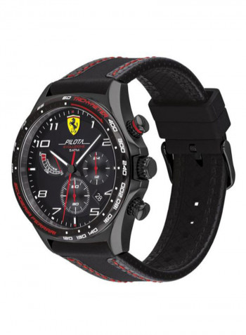 Men's Pilota Evo Water Resistance Leather Chronograph Watch 830717