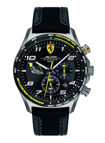 Men's Pilota Evo Water Resistance Leather Chronograph Watch 830718