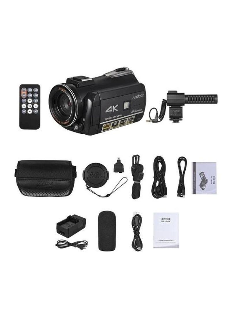 AC3 UHD Digital Camcorder With IPS Display And External Microphone
