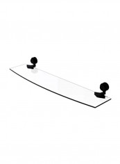 Venus Collection Dotted Accents Glass Shelf Black/Clear 24inch