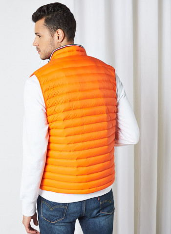 Packable Down Puffer Vest Princeton Orange