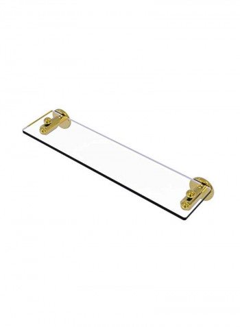 Soho Collection Vanity Beveled Edges Glass Shelf Gold/Clear 22inch