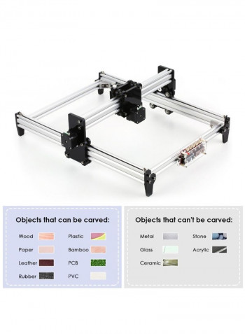 CNC Engraver Carver Laser Printer With Protective Glass أسود/فضي
