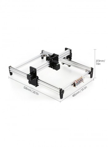 CNC Engraver Carver Laser Printer With Protective Glass أسود/فضي
