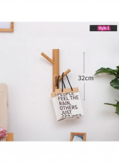 1-Piece Wall Mounted Bamboo Coat Rack Brown 60x90cm