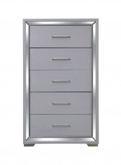 Southampton 5-Drawer Chest White/Silver
