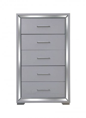 Southampton 5-Drawer Chest White/Silver