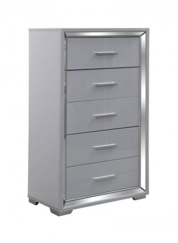 Southampton 5-Drawer Chest White/Silver
