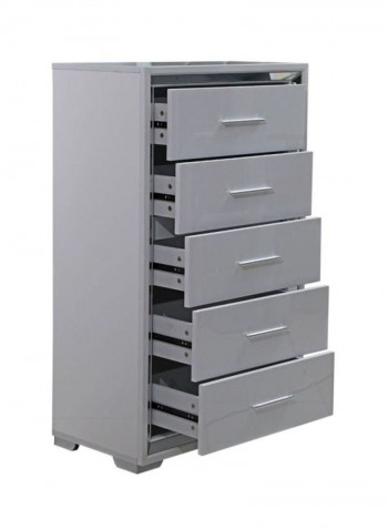 Southampton 5-Drawer Chest White/Silver