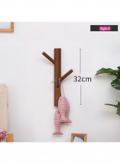 1-Piece Wall Mounted Bamboo Coat Rack Brown 60x90cm