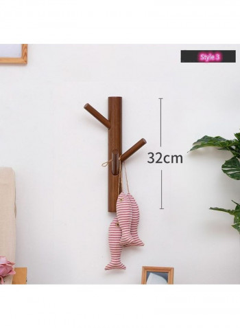1-Piece Wall Mounted Bamboo Coat Rack Brown 60x90cm
