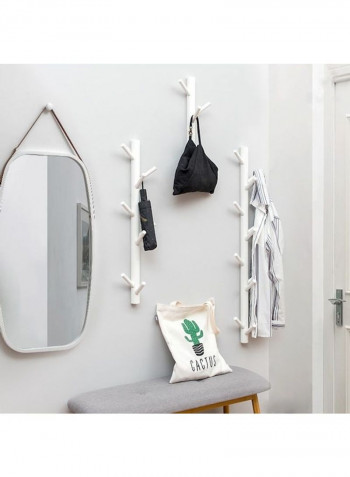1-Piece Wall Mounted Bamboo Coat Rack Brown 60x90cm
