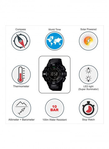 Men's Water Resistant Digital Watch Prg-270-2