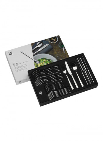 30-Piece Silk Cutlery Set Silver