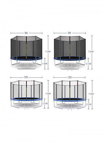 Outdoor Trampoline With Safety Enclosure 8feet