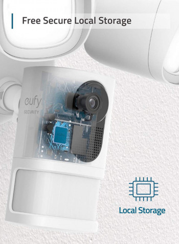 Security Floodlight Camera With Local Storage, 2500 Lumens