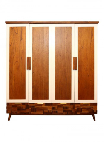 Melange 4-Door Wardrobe Brown/Beige 177x58x200cm