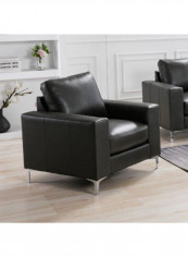 Sancho 1 Seater Leather Sofa Black 91 X 83 X 90cm
