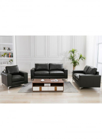 Sancho 1 Seater Leather Sofa Black 91 X 83 X 90cm