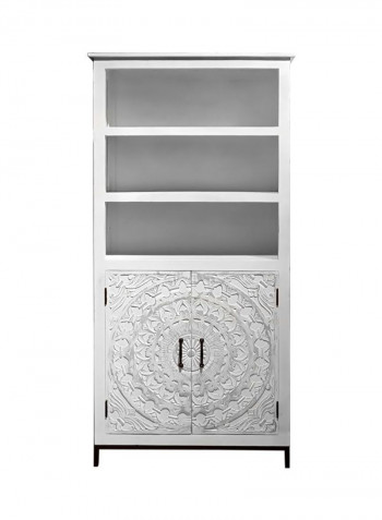 Chennai Tall Cabinet White/Black 85x34x190cm