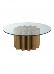 Lotus Coffee Table Gold/Clear 100x40x100centimeter