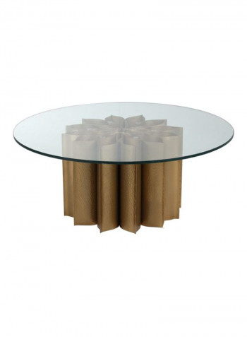 Lotus Coffee Table Gold/Clear 100x40x100centimeter