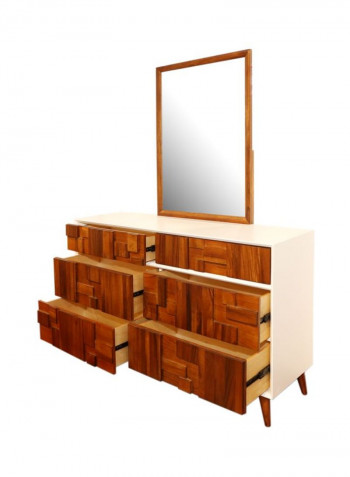 Melange 6-Drawer Dresser With Mirror Brown 143x46x92cm