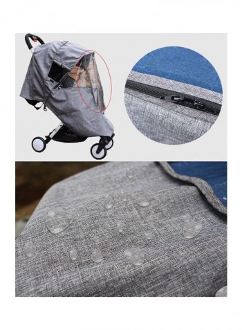 Universal Travel Stroller Waterproof Umbrella Case Rain Cover - Grey