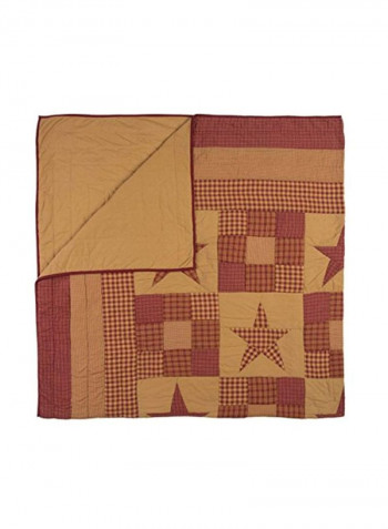 Ninepatch Star Quilt Red/Brown Queen