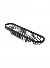 Oval Combination Shower Basket Black 18.8x4.1x2.2inch