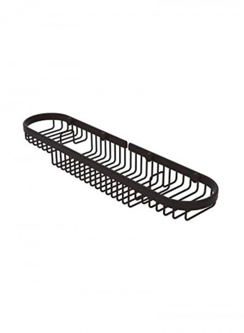 Oval Combination Shower Basket Black 18.8x4.1x2.2inch