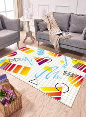 Printed Anti-Skid Carpet Multicolour 140x200centimeter